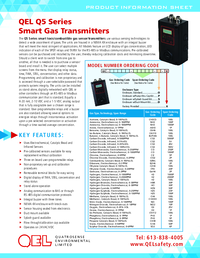 Thumbnail of document Data Sheet - Q5 Series Toxic or Combustible Gas Transmitter/Sensors